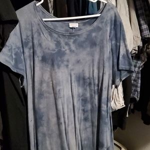 EUC lularoe Carly dress in blue tie dye